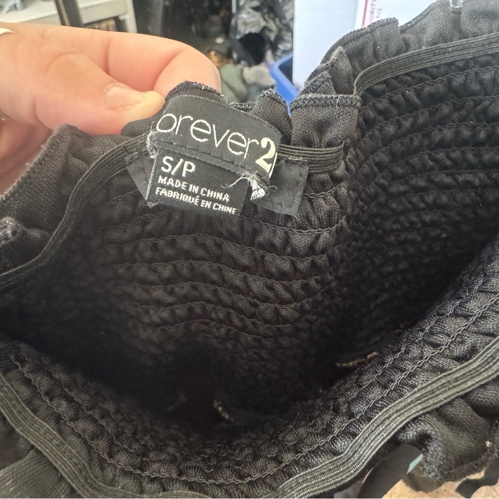 Forever 21 Black Smocked Top - Picture 2 of 2